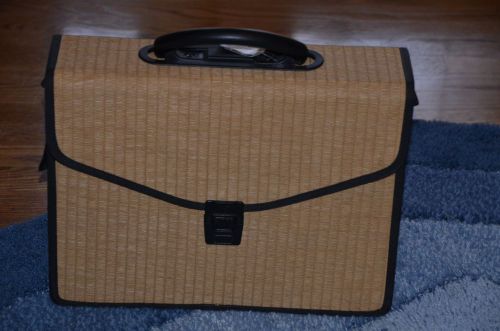 New never used rattan expanding document carrying case for sale