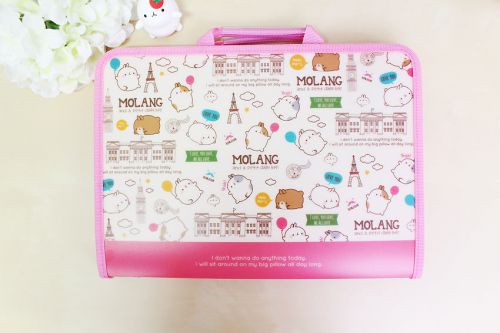 Molang cute school office Stationery Zipper File Case - Europe tour