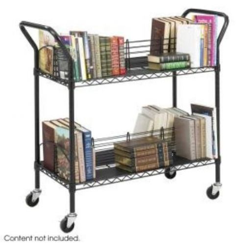 Safco SAF5333BL Wire Book Cart Steel 4 Shelves 43-3/4&#034;w x 19-1/4&#034;d x 40-1/2&#034;h  B