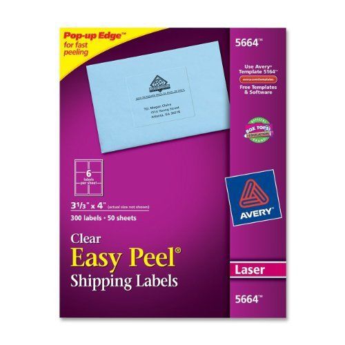 Avery Easy Peel Mailing Label - 3.33&#034; Width X 4&#034; Length - 300 / Box - (ave5664)