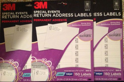 3M Special Events Return Address Labels-Lot of 3