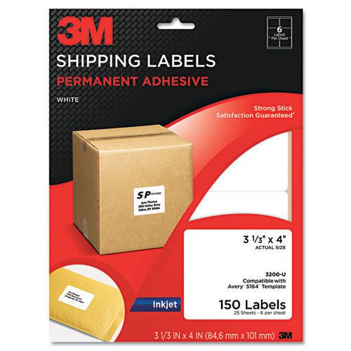 3m Shipping Label - 3.5&#034; Width X 4&#034; Length 6/sheet Permanent 25 / Pack