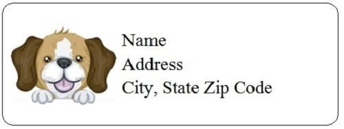 30 Personalized Cute Dog Return Address Labels Gift Favor Tags (dd57)
