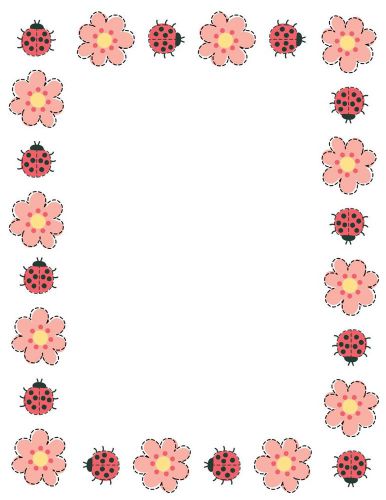10 sheets ladybugs border paper for printers, craft projects, invitations for sale