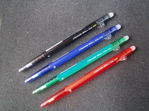 4 Colors Pilot Frixion Slim Ball Point 0.38mm(Black Blue Green Red)