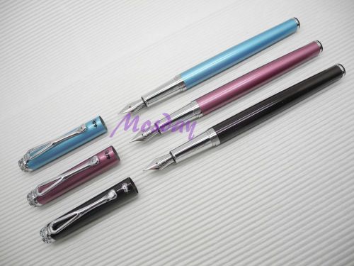 3 Pcs Jinhao 301 Bling Bling Medium Nib Fountain Pen, BL, BN, PK