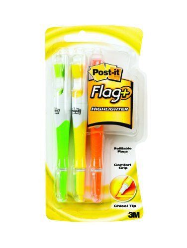 Post-it Flags Highlighter Pen - 9.4 Mm Marker Point Size - Yellow, (689hl3fl)