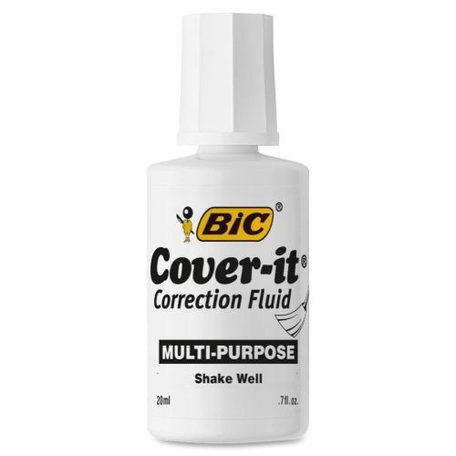 Lot of 12 bic woc12 multipurpose correction fluid - 0.68fl oz - white for sale