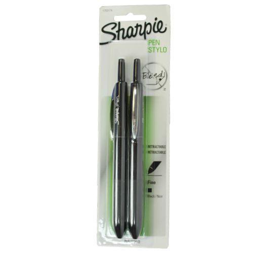 Sharpie pen, retractable grip fine point pens, black ink - 2 pk for sale