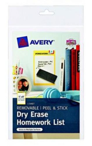 Avery Peel &amp; Stick Dry Erase Sheets Homework List 5&#039;&#039; x 5&#039;&#039;