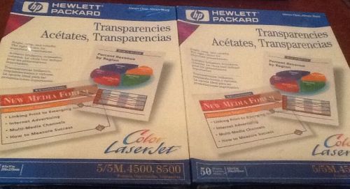 Lot of 2  boxes HP Transparencies (50 sheets  each) 8.5 x 11 in color