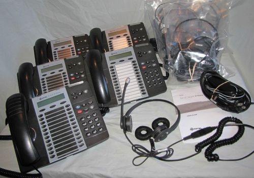 5 Mitel IP Voip Telephones with Smith Corona Ultra Headsets
