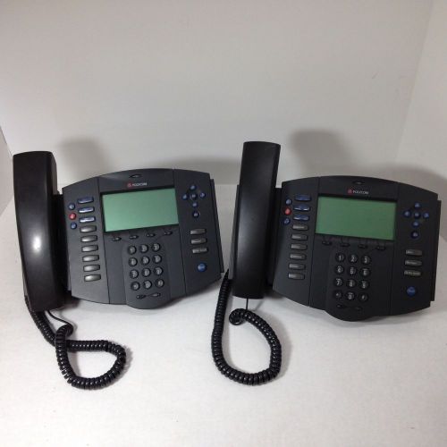 Lot of 2 Polycom SoundPoint IP 500 SIP 2201-11500-001 Desk Phone Telephone