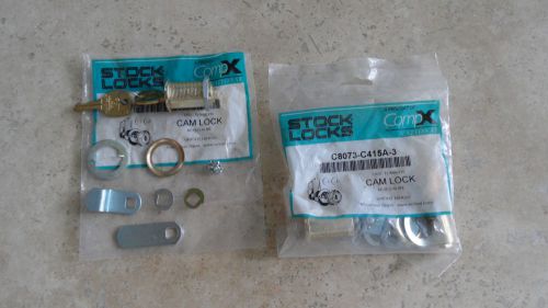 2 Stock Locks Bright Brass Cam Locks C8073-C415A-3.