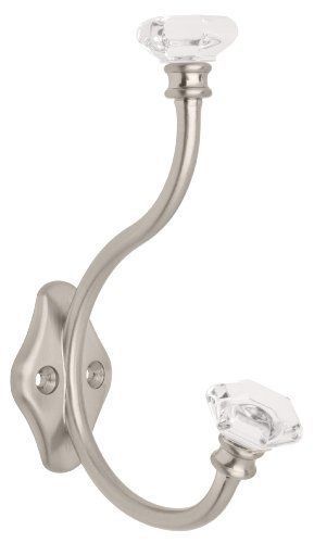 Liberty 128734 Acrylic Facets Design Coat and Hat Hook  Satin Nickel and Clear