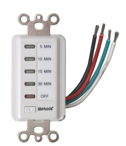 30-Minute White Woods 59007 Decora Style 30-15-10-5 Minute Preset Wall Switch T