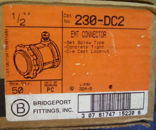 Bridgeport 230-dc2 1/2&#034; emt connector 230-dc2 qty 30 for sale