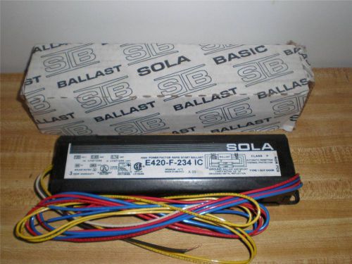 NEW SOLA RAPID START BALLAST E420-F-234 IC FOR 2 - F34T12/RS OR 2-F40T12/RS