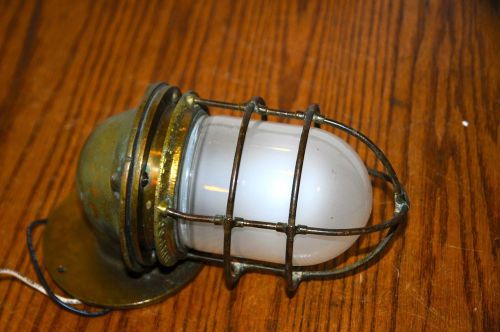 Industrial vintage explosion proof cage steampunk sconce light ship light lovell for sale