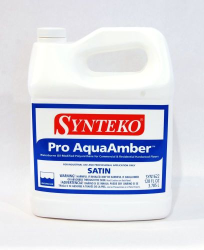 Synteko pro aqua amber satin waterborne professional floor finish - 1 gallon x 8 for sale