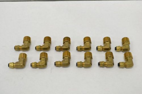 Lot 12 new parker brass elbow 90 degree fitting 3/8x1/8in npt b210880 for sale