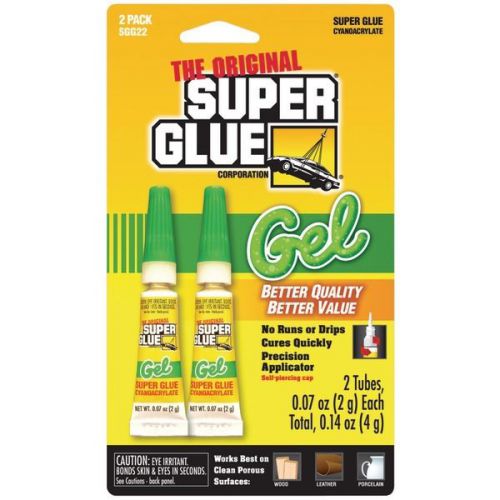 SUPER GLUE SGG22-12 Thick Gel Super Glue Tubes (Double Pack)