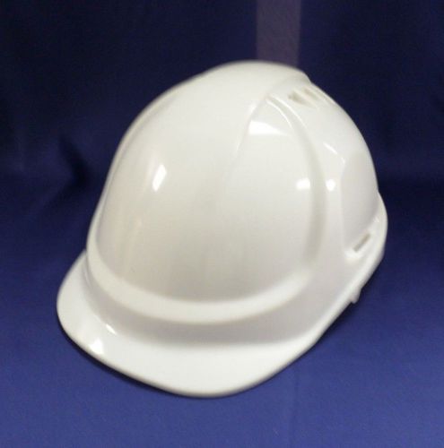 Durashell white vented cap-style hard hat with 6-point ratchet suspension for sale