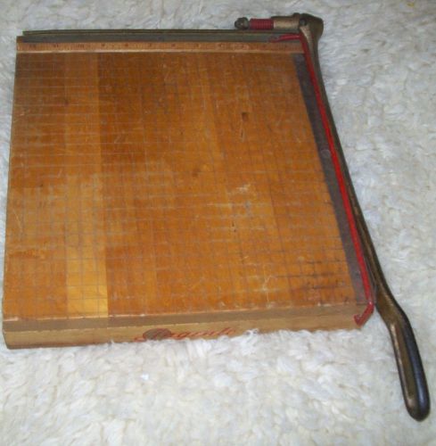 VINTAGE INGENTO NUM. (04)  12 INCH MAPLE WOOD PAPER CUTTER NOS. 1131, 1132- 12