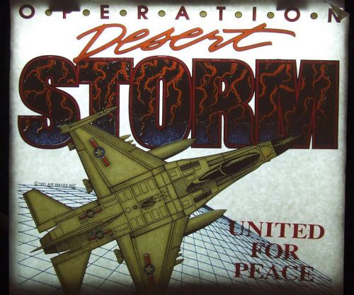 Vintage 1990&#039;s T-Shirt Heat Transfers OPERATION DESERT STORM Fighter Jet