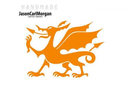JCM® Iron On Applique Decal, Welsh Dragon Neon Orange