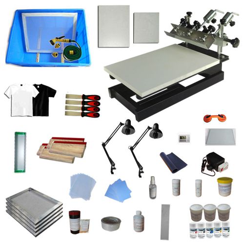 NEW ARRIVAL! 1 Color 1 Station Micro Screen Press 3 Pallets Printing kit