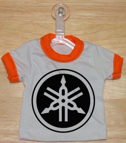 Yamaha logo mini t-shirt with hanger (orange) for sale