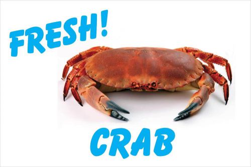 Fresh Crab Advertising Vinyl Banner /grommets 30x72&#034; made USA white rv6