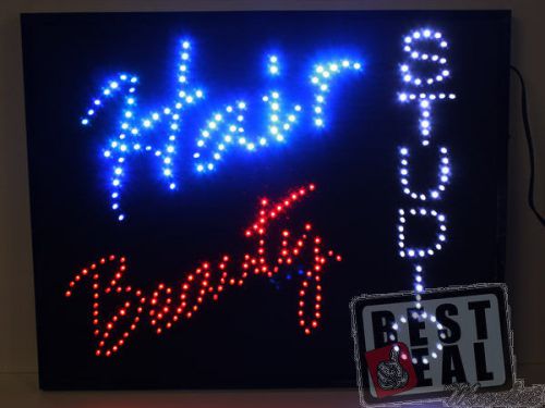 New led neon motion hair beauty open sign 24&#034;x19&#034;x1&#034; for sale