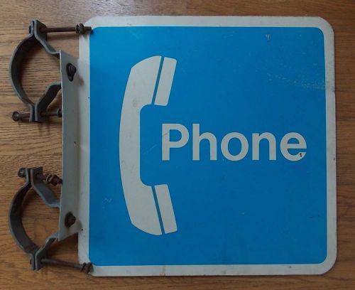 Vintage Metal PHONE Sign with mounting hardware - Telephone sign of the past