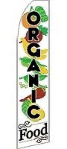Organic food super sign flag + pole + spike for sale