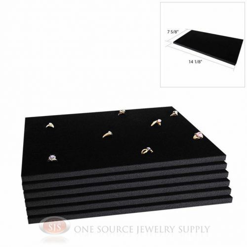 6 Black Ring Display Pads Holds 72 Slot Rings Tray or Case Jewelry Insert