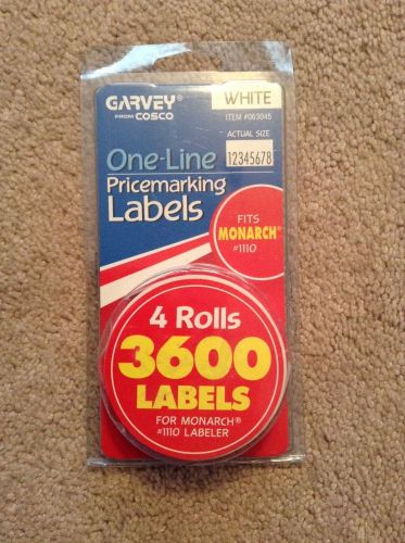 **Garvey One-line Pricemarking Labels 4 Rolls 3600 Labels #1110 Labeler**