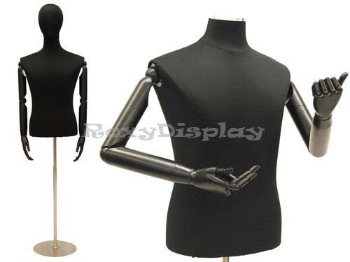 Male hard foam dress form with arms and head. #jf-33m02arm+bs-04 for sale