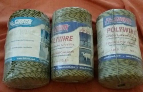 Lot 3 Fi-Shock Portable Electric Fence Wire 656ft Polywire PW200 PW656 New