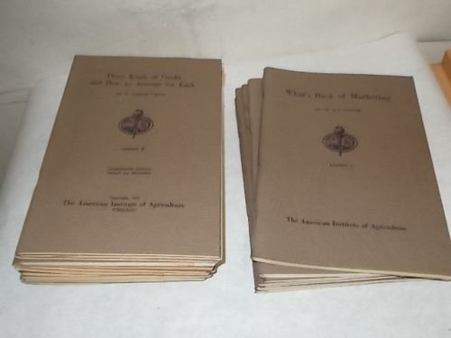 1922 - 19 volume Farming Lessons pub American Institute of Agriculture Estate NR