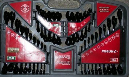 Husky SAE and Metric 32 Pieces Black  Wrench Set 48 hr