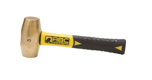 Abc hammers brass drilling hammer, 3-pound, 8-inch fiberglass handle, #abc3bfs for sale