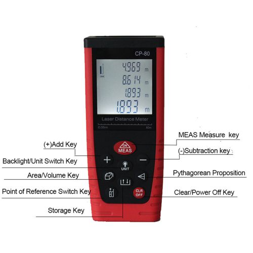 Cp-80 laser distance meter/electronic distance measurer, 0.05-80m, +/-1.5mm for sale