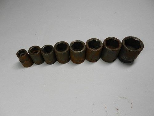 Wright usa made 1/2&#034; dr  standard impact socket set 8 pc. 1/2&#034; -1-1/8&#034; for sale