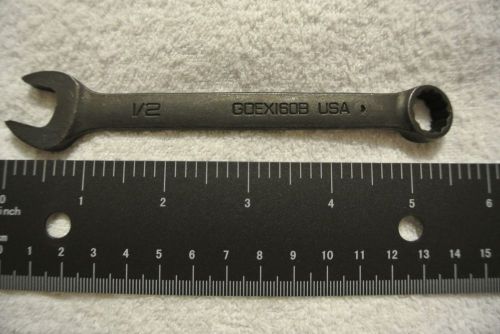 Snap-On Wrench, Combination, Short, 1/2&#034;, 12-Point ( GOEX160B )