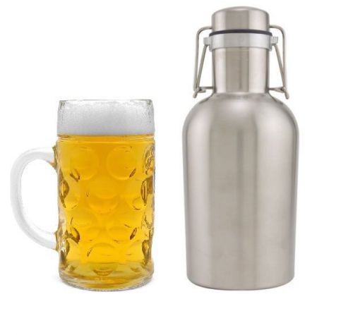 Stainless steel beer growler 64 oz - craft beer bar brewery bottles 2 liter keg for sale