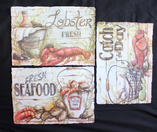 25 PAPER PLACEMATS SET OF 3 SEAFOOD DESIGNS FREE SHIPPING