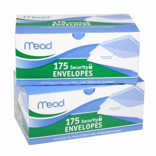 350 Mead All-Purpose Security Envelopes Printed Lining 4-1/8”x9-1/2” White No 10