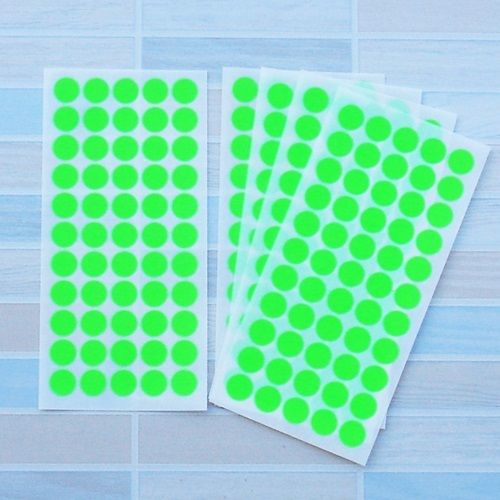550 Neon Green Color Code Circle Sticky Labels 16 mm Dot Stickers Self Adhesive